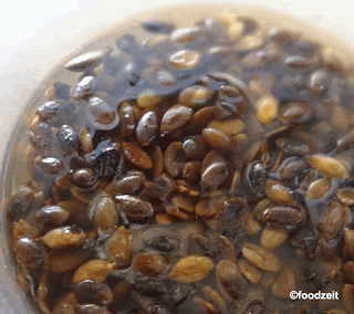 mash - roasted pumpin seeds soaking in water
