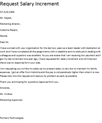 sample letter of salary negotiation