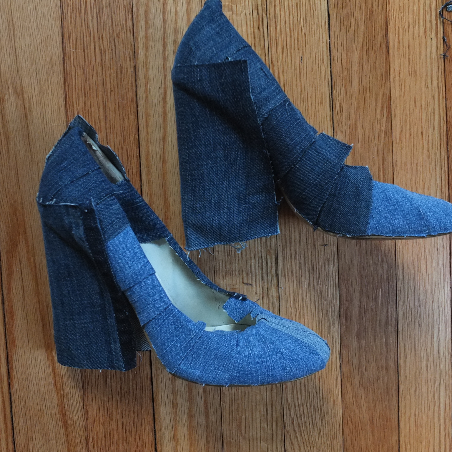 The Unfashionista DIY Denim Shoes