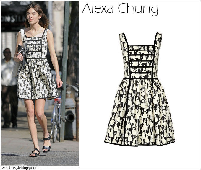 What She Wore Alexa Chung In Sleeveles Summer Orla Kiely Summer Dress