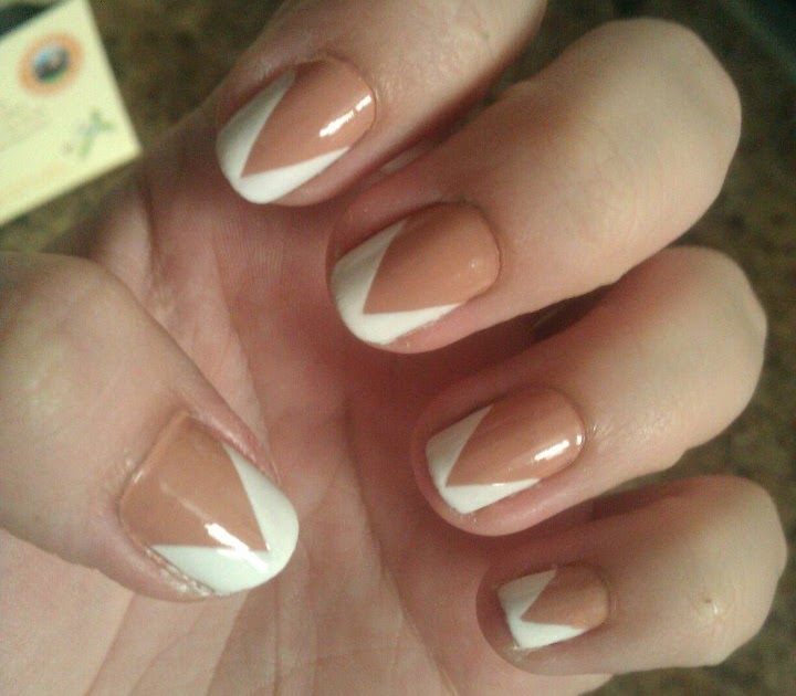 Cut, Glue & Paste: Tan/White nails