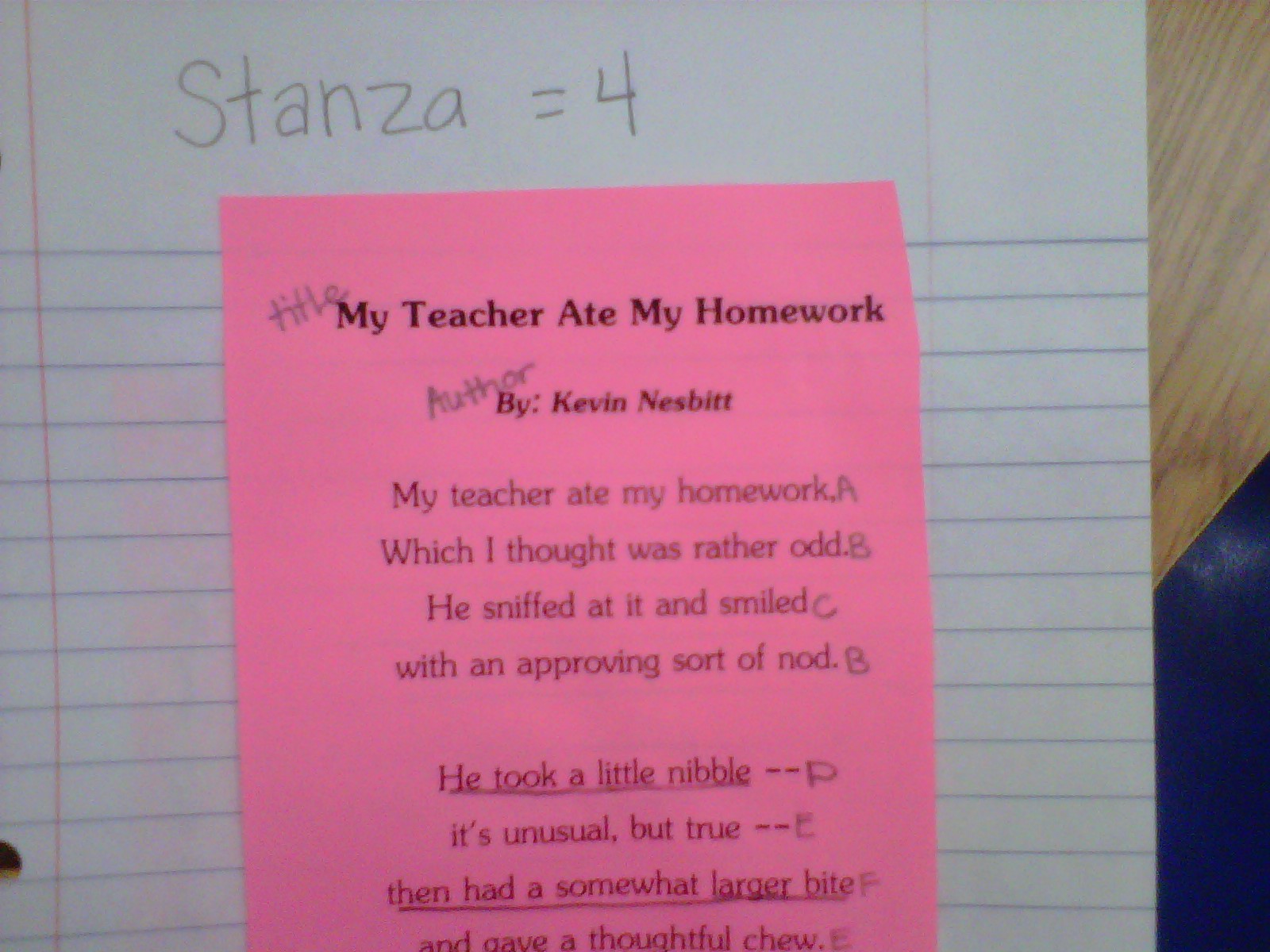 5 sentences about my teacher