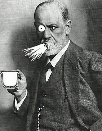 Sigmund Freud ist schockiert und spuckt Kaffee aus - Spassbilder