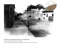 Vista parcial da rua 06 de Agosto e residências em Rio Branco, Acre.