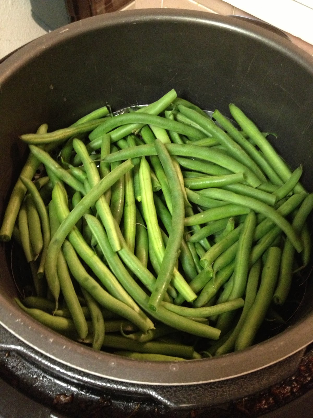 Tracy Cooks in Austin Green beans in the pressure cooker, yet another vegetable that takes 3