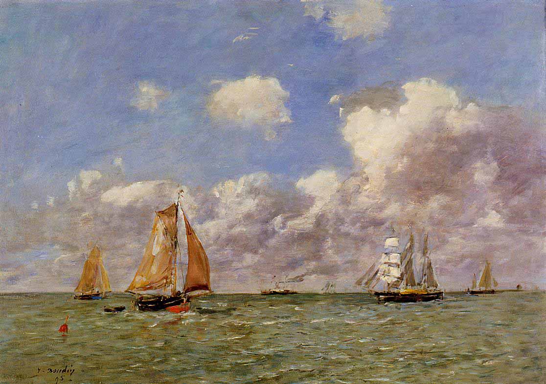 Oil Painting Sea Port And Boats Oil Painting Sea Port And Boats