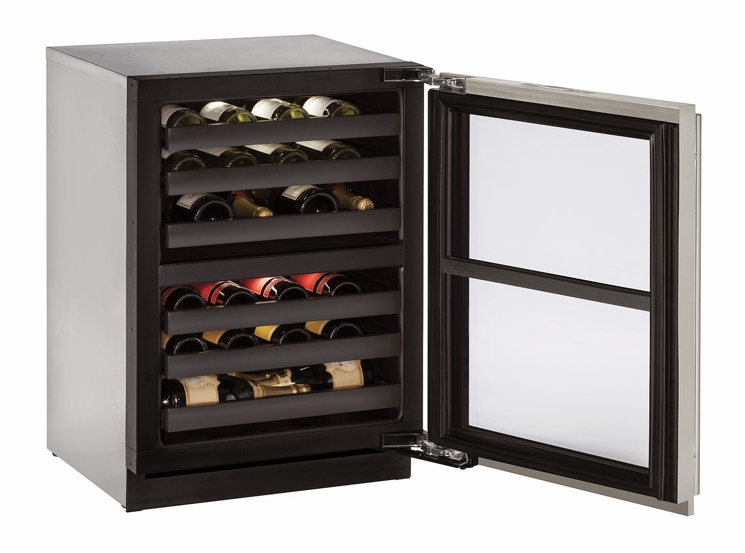 uline open door wine cellar on display solo