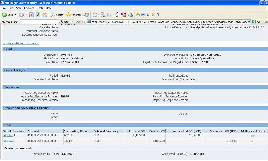 oracle concepts for you General Ledger to Receivables Drilldown