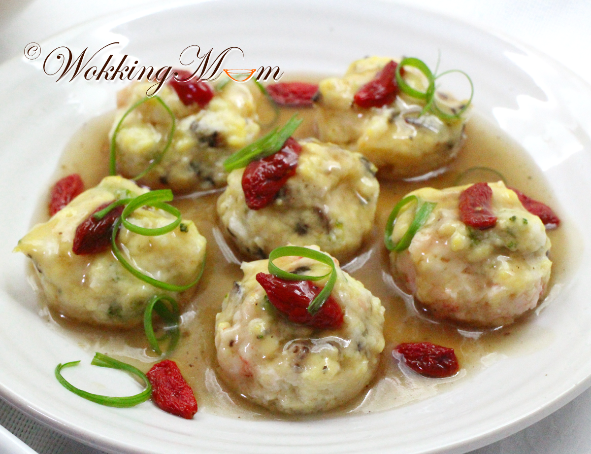 Let's get Wokking! Steamed Seafood Tofu Balls Singapore Food Blog on