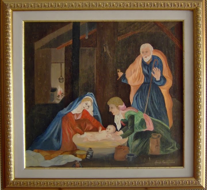 Titolo - Natività - Olio su cartoncino telato - Dim- 65x59,5 -Anno 2004