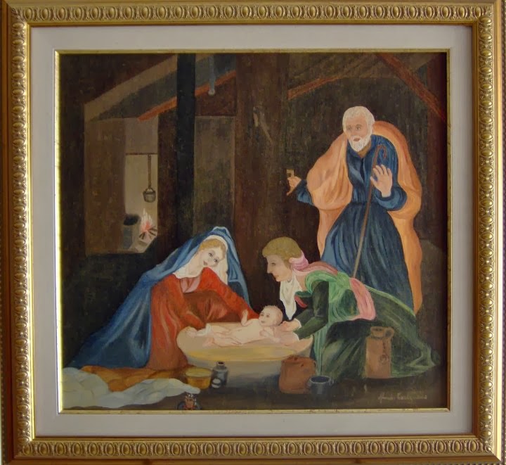 Titolo - Natività - Olio su  cartoncino telato - Dim- 65x59,5 -Anno 2004