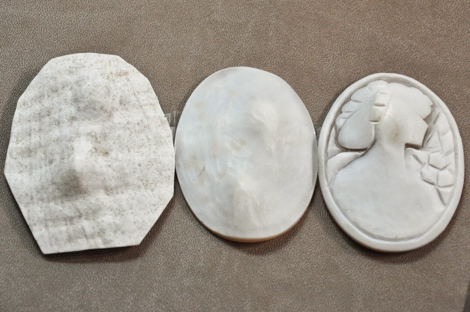 The different stages of cameo carving