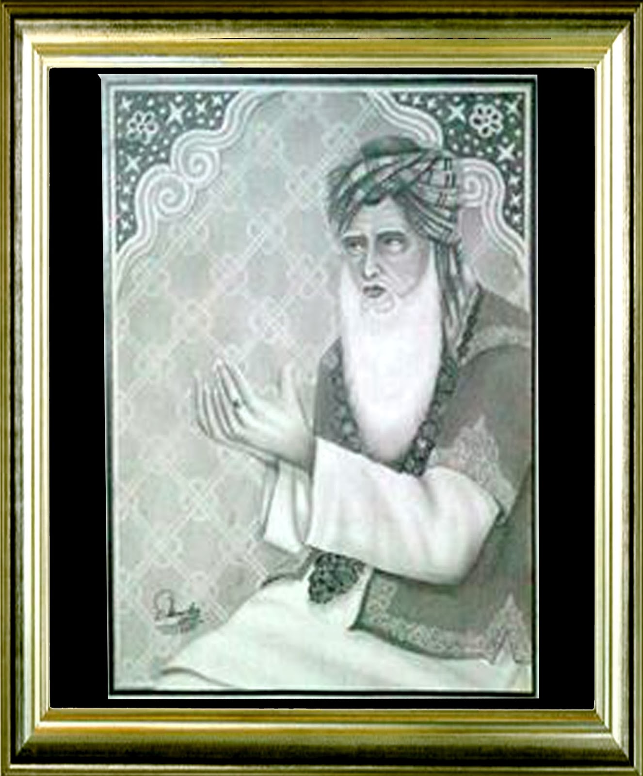 Sabir+Piya+Kaliyar+Shareef ... ahmed allaudin sabir piya kaliyar sharif india pencil portrait