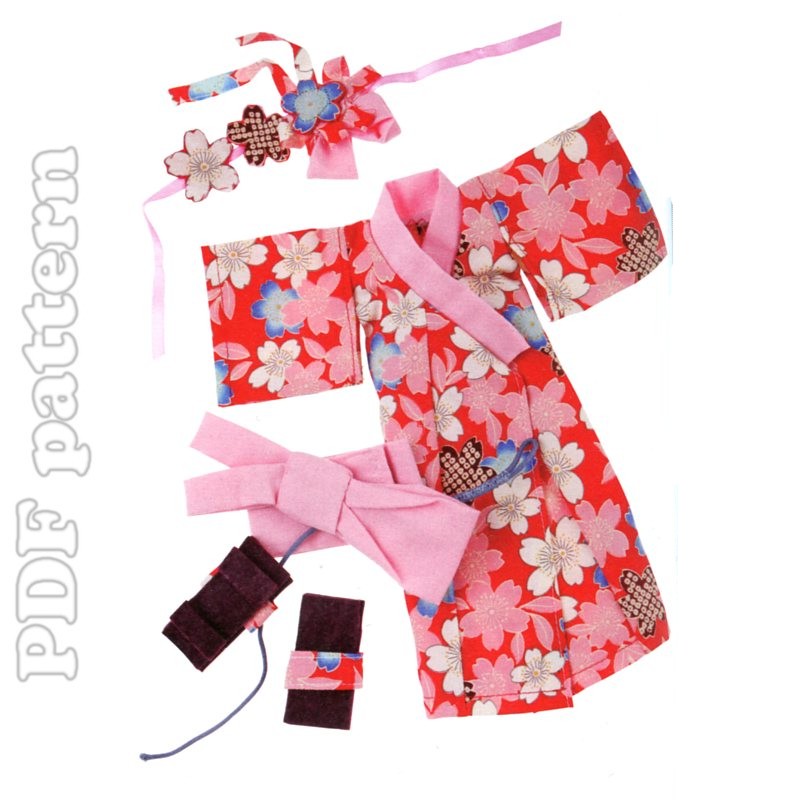 13in Doll Kimono, Shoes and Headdress Sewing Pattern CraftyLine e