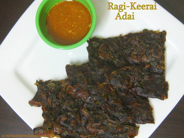 ragi keerai adai