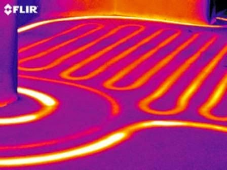 vue infrarouge d'un plancher chauffant basse température