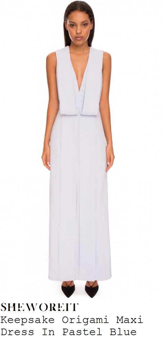kimberly-wyatt-baby-blue-plunge-front-drape-detail-maxi-dress-brit-nominations kimberly-wyatt-baby-blue-plunge-front-drape-detail-maxi-dress-brit-nominations