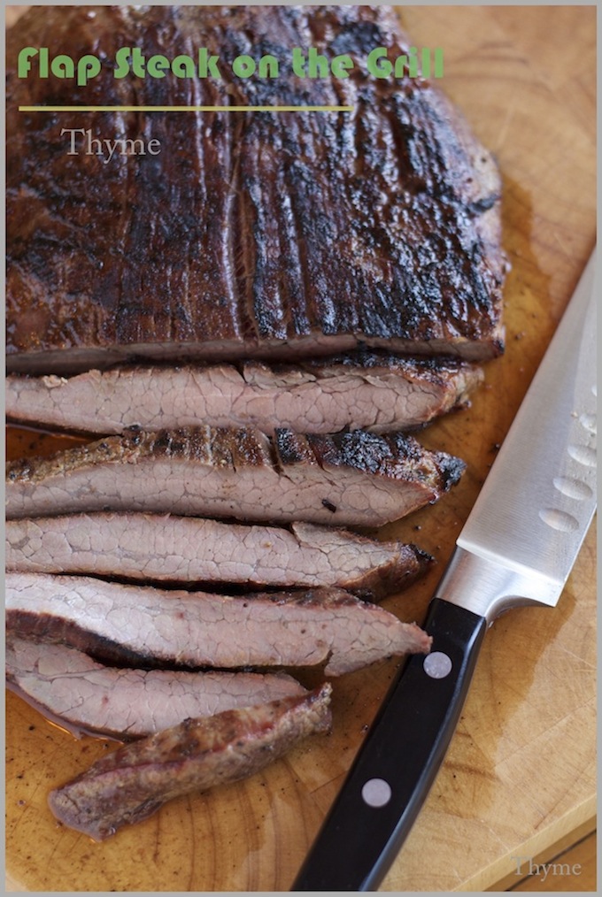 Thyme Flap Steak on the Grill...which led us to Franklin's... in the Queue