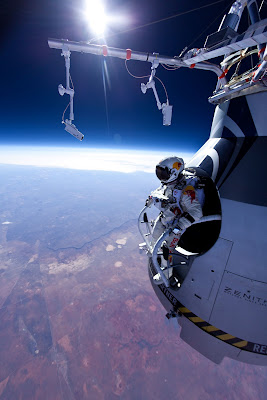 Felix about to jump from space