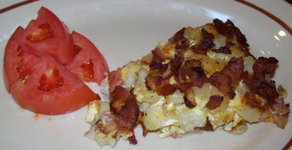 Tea's Hope Chest Iron Skillet Cheese Bacon Egg