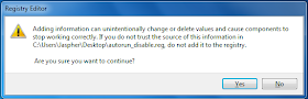 Double click the create reg file and click yes to disable USB flash drive autorun Double click the create reg file and click yes to disable USB flash drive autorun