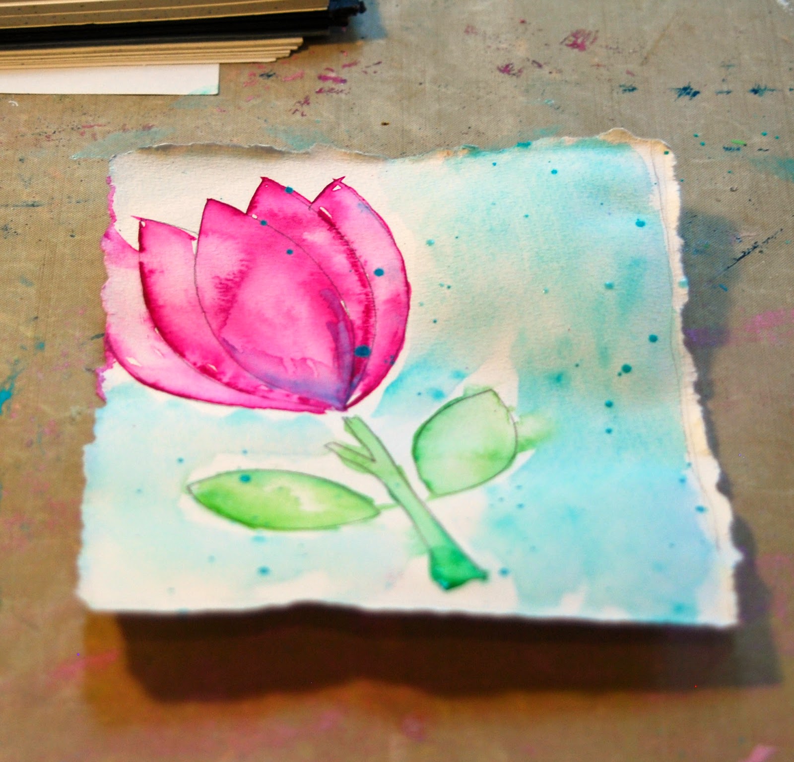Linnie Blooms Design Team Blog Using Stencils and Watercolors!