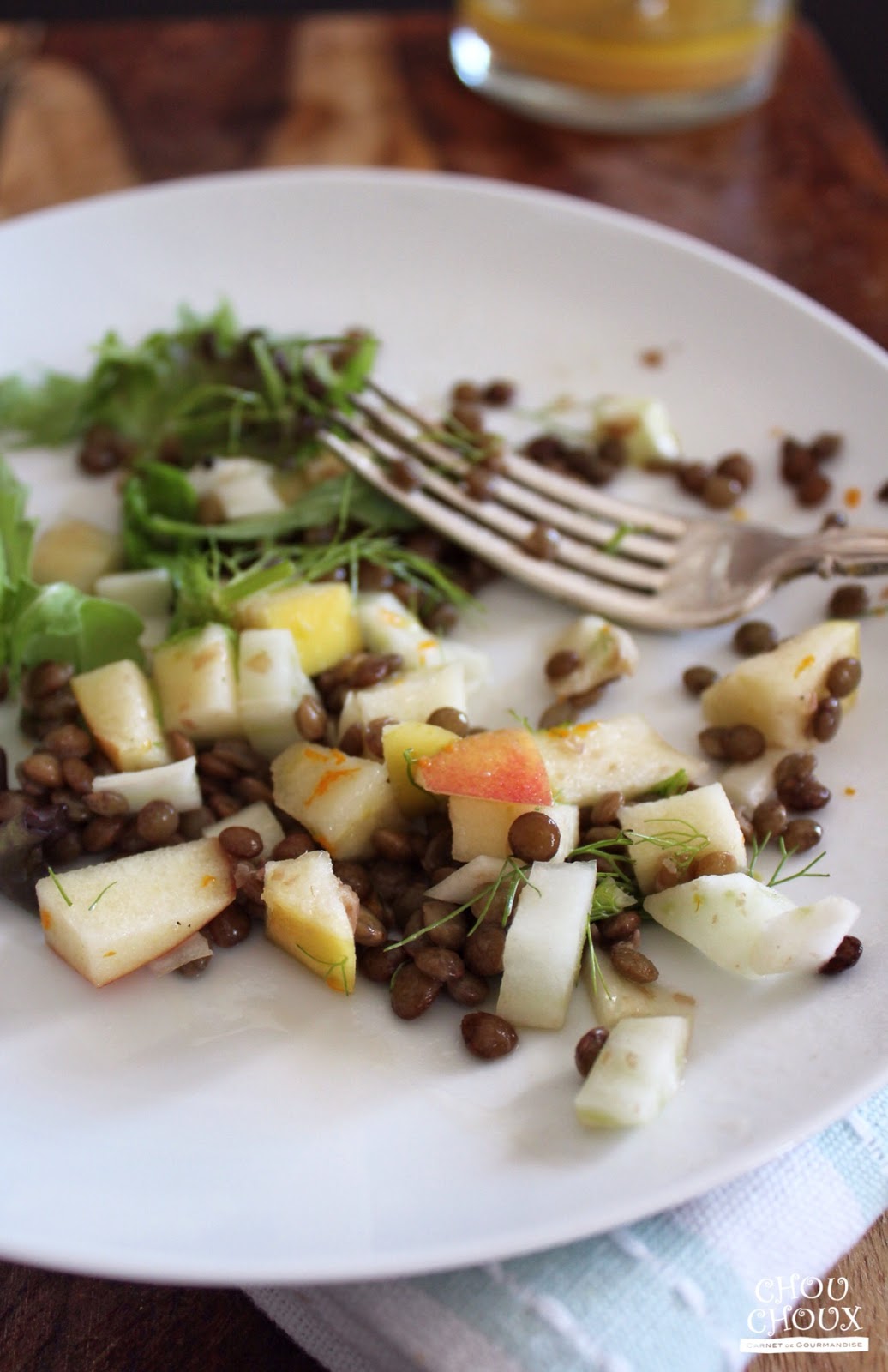 My Chouchoux LentilFennelApple Salad With LemonHazelnut Vinaigrette