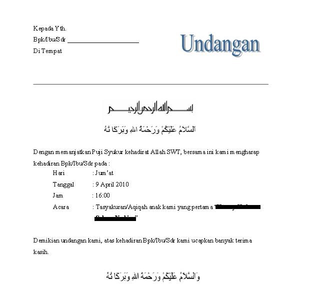 Tips Cara Membuat Undangan Aqiqah Sederhana Artikel