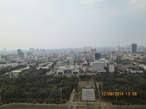 View of Jakarta city from the top of the "MONAS TOWER".