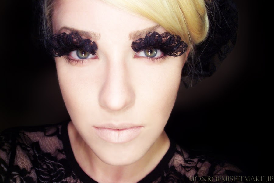 Monroe Misfit Makeup Beauty Blog FOTD Black Lace Lashes