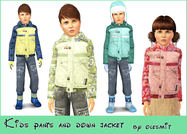 The Sims 3: Детская одежда - Страница 7 Kids+pants+and+down+jacket