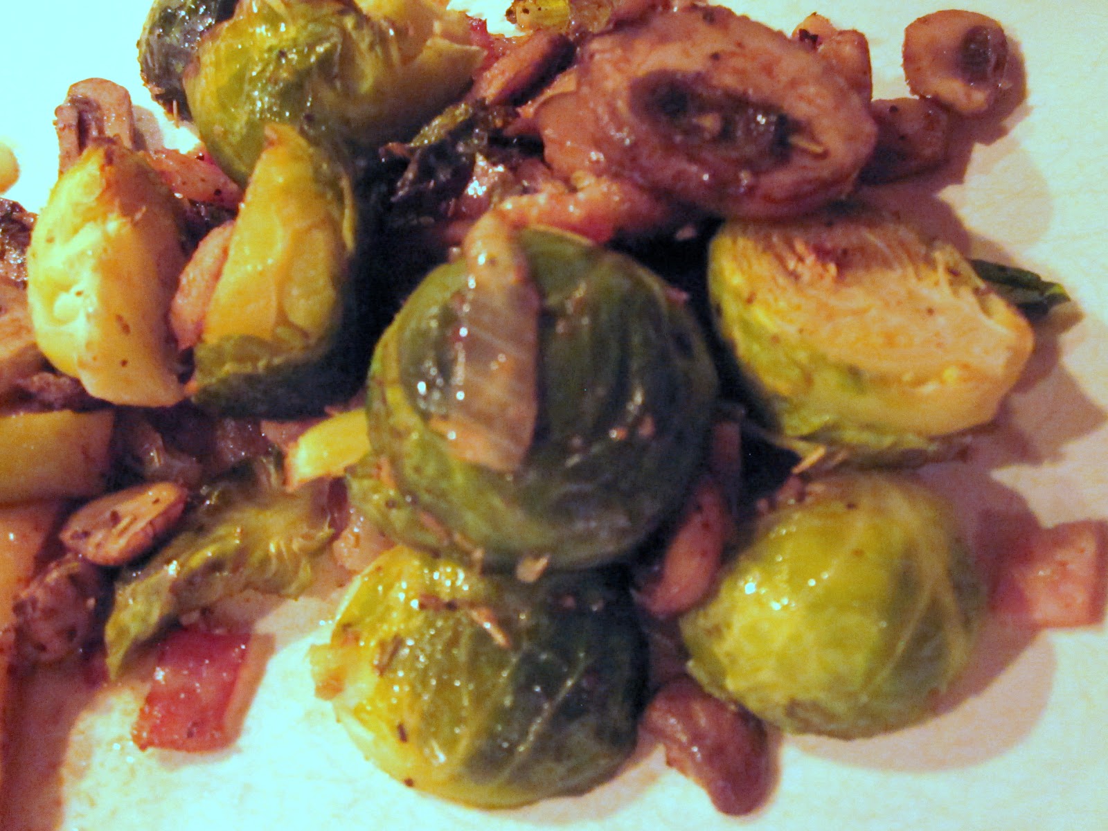 Whippet Up! Roasted Brussels Sprouts and Mushrooms