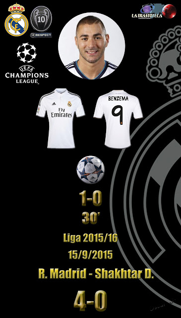 Benzema (1-0) - Real Madrid 4 - 0 Shakhtar D. Champions League. Jornada 1 (15/09/2014)