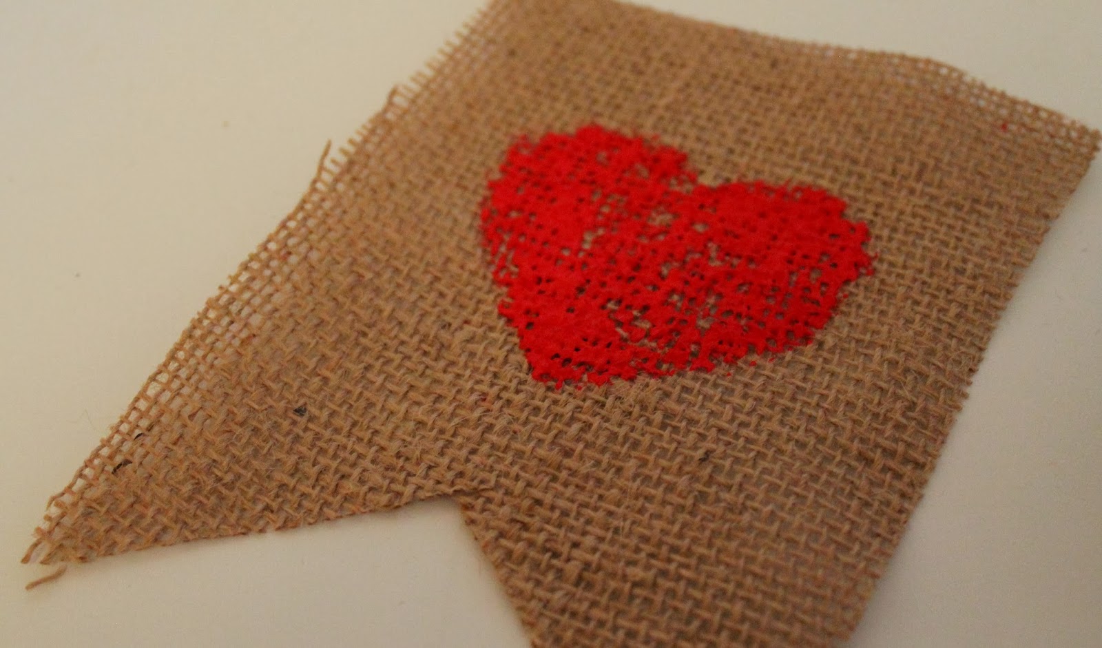  How To Stamped Burlap Heart Banner