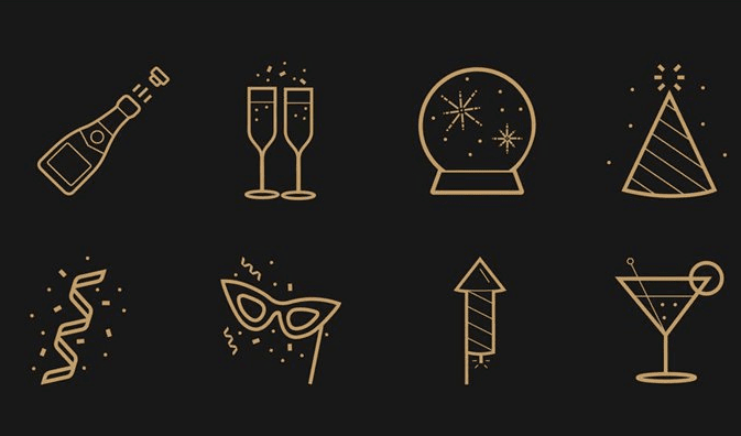 Free Icons For New Year’s Eve (AI) Free Icons For New Year’s Eve (AI)