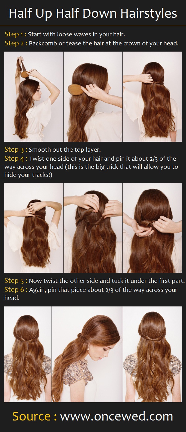 Half Up Half Down Hairstyles Pinterest Tutorials