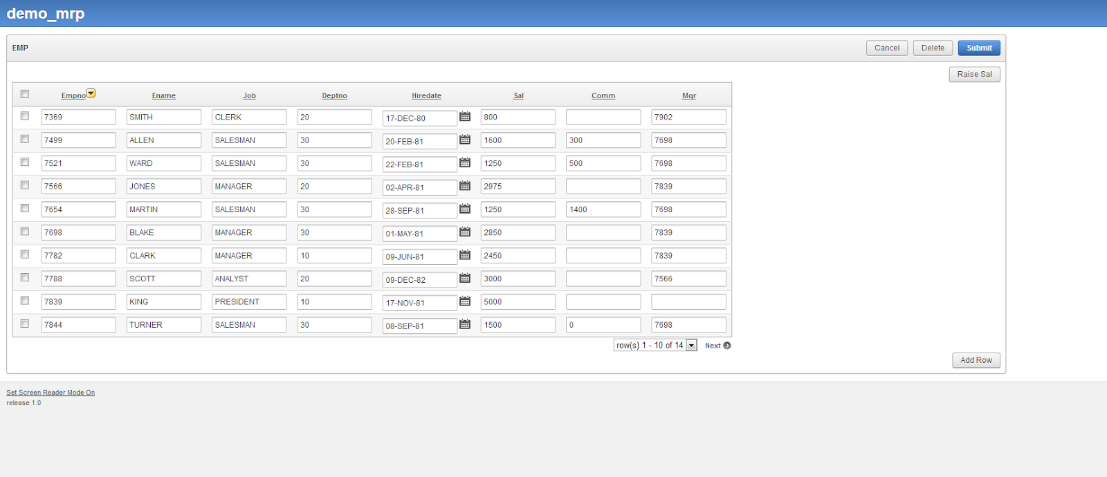 vincent deelen custom multi row processing using tabular form example of tabular form