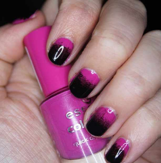 pink and black nail design - pccala