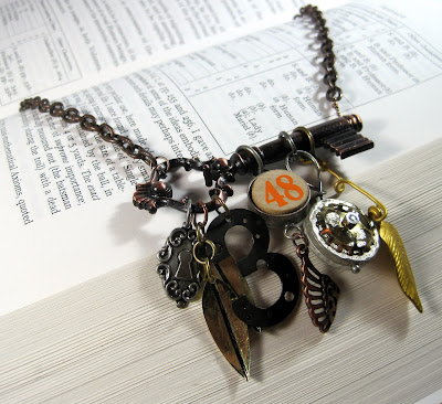 Steampunk Style Key Charm Necklace