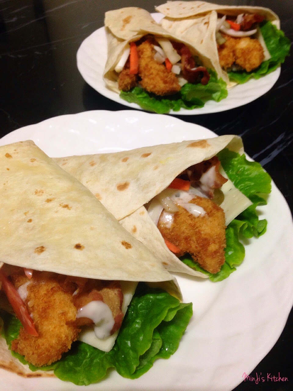 MinJi's Kitchen Breaded Chicken & Bacon Tortilla Wraps