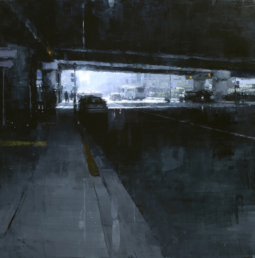 27-Under-the-80-in-Blue-Jeremy-Mann-Figurative-Painting-in-Cityscapes-Oil-Paintings-www-designstack-co