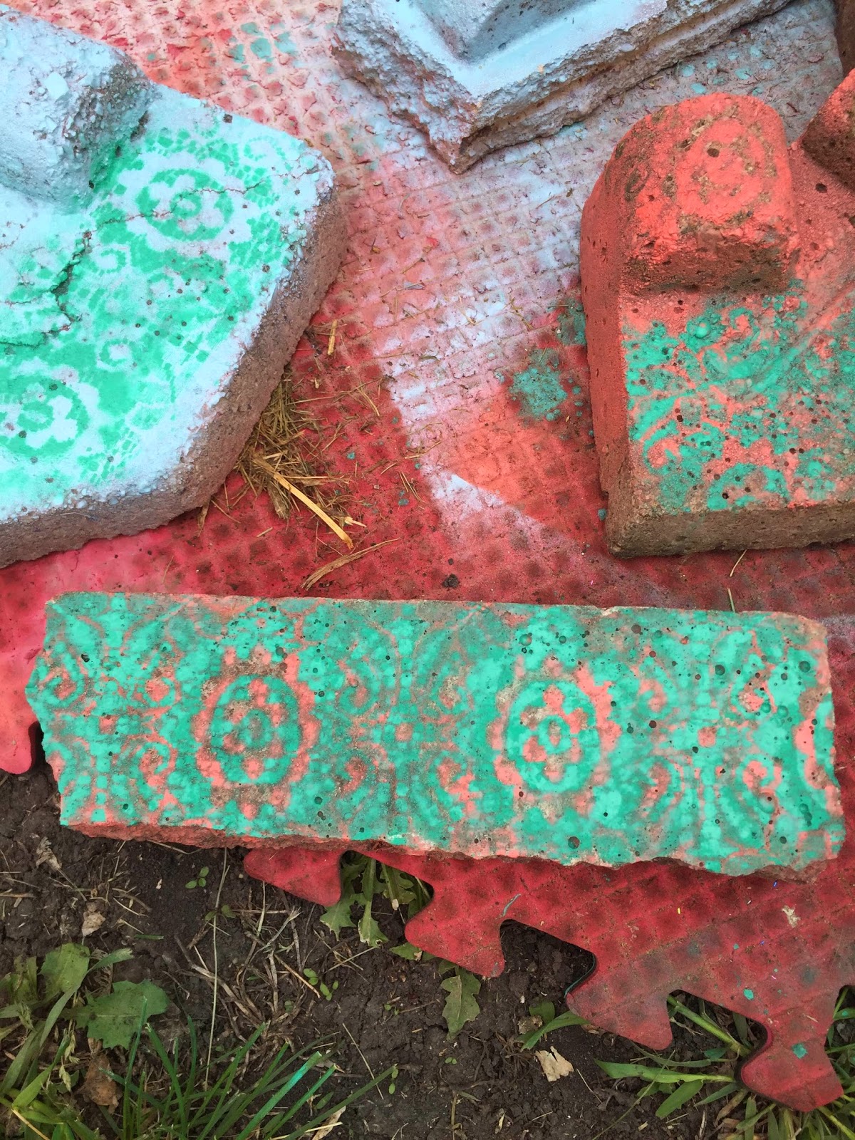 pavers spray painted diy sunday