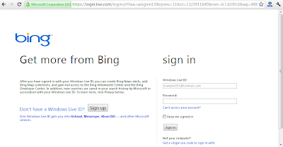 Sing in ke Bing Webmaster Tools