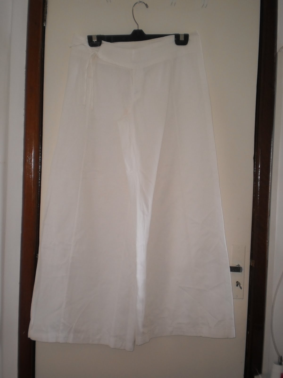 calça pantalona branca de linho