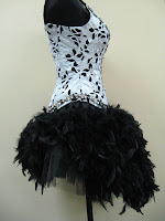 костюм корсет балет из платье из страусиных перьев