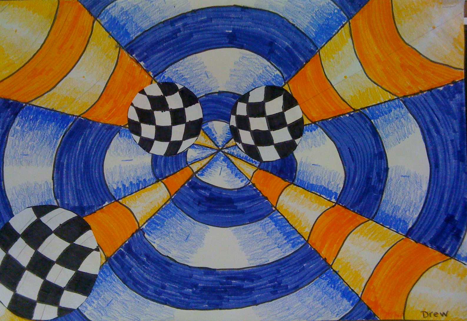 Art Using Lines And Shapes : Nichols art th grade optical illusions using