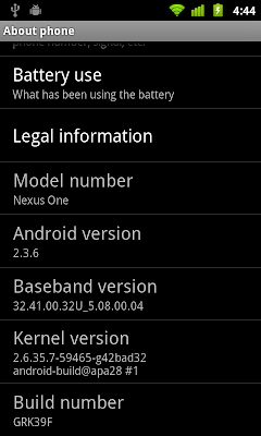 Nexus One run Gingerbread 2.3.6 Nexus One run Gingerbread 2.3.6