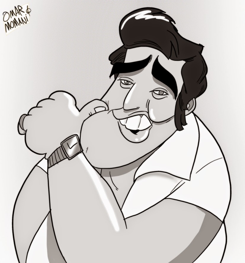 Omar Momani cartoons: Elvis Presley Caricature