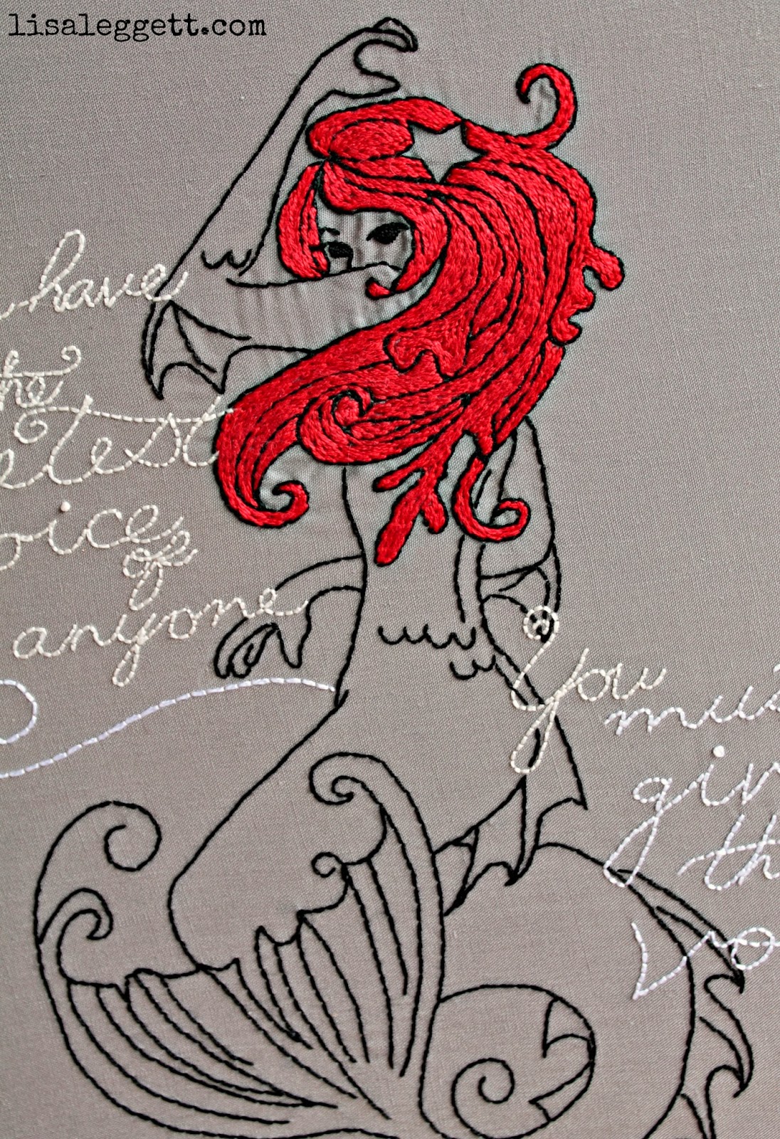 Dark Fairytales Mermaid stitched by Lisa Leggett Dark Fairytales Mermaid stitched by Lisa Leggett