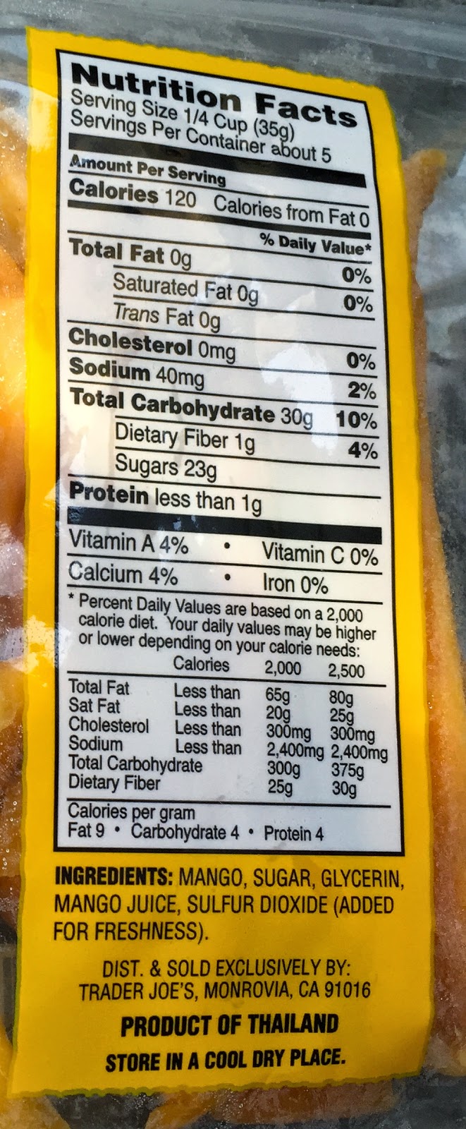 Trader Joe's Soft & Juicy Mango and Just Mango Slices